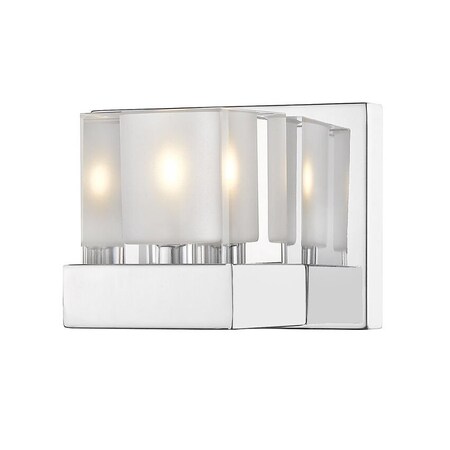 Z-Lite Fallon 1 Light Wall Sconce, Chrome & Clear, Frosted 467-1S-CH-LED